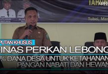 BUPATI PIMPIN RAPAT TEKNIS PEMANTAPAN MT2 TAHUN 2022 DINAS PERKAN LEBONG