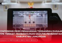 KONFERENSI PERS PENAHANAN TSK DUGAAN TPK DI PEMKAB LAMONGAN